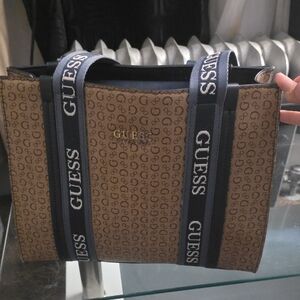 GUESS Monogram Brown and Black Messenger Bag